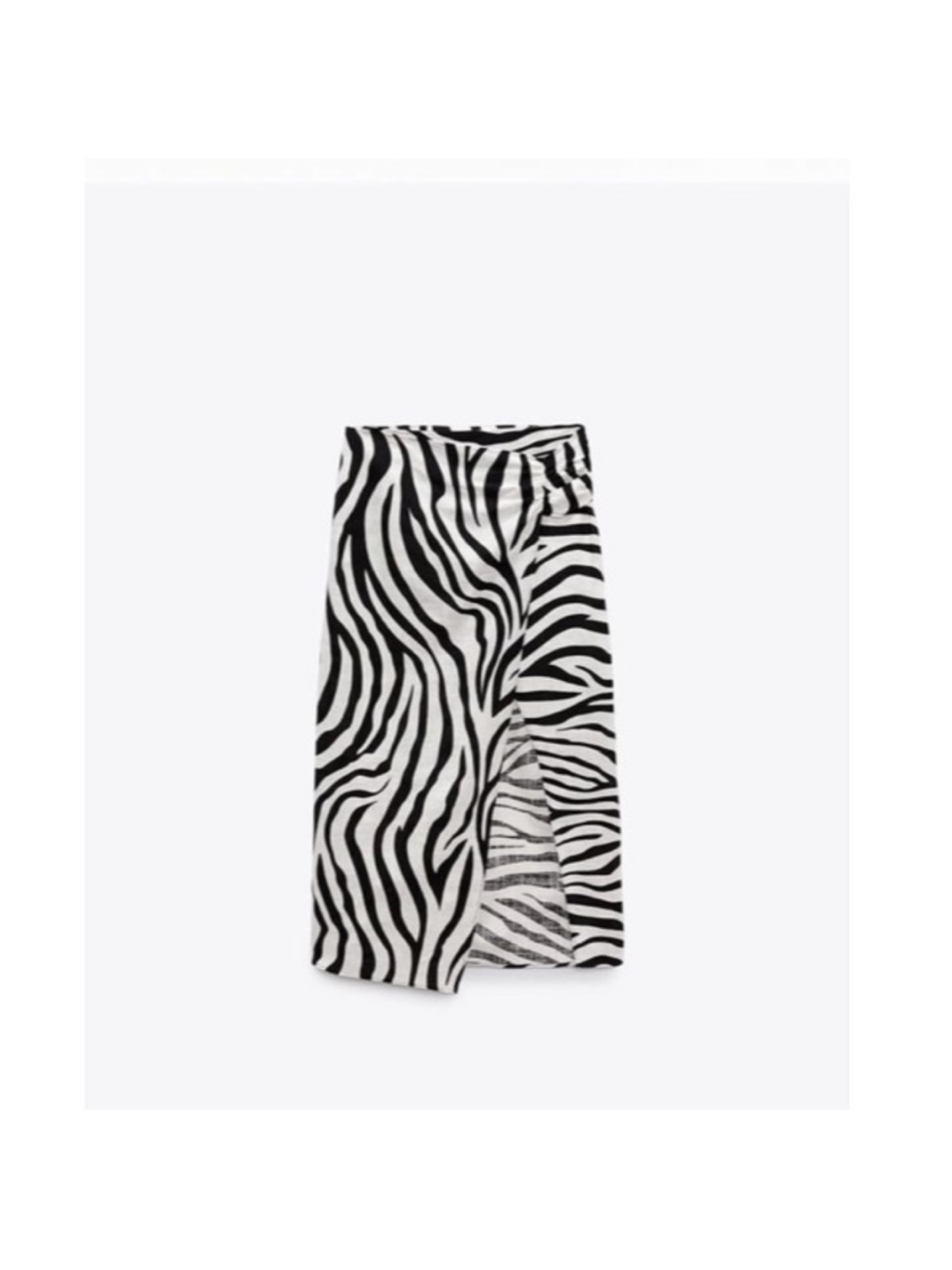 Like New Zara Zebra Print Midi Skirt In Black And White